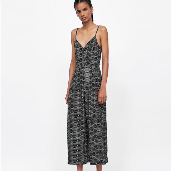 printed culotte jumpsuit